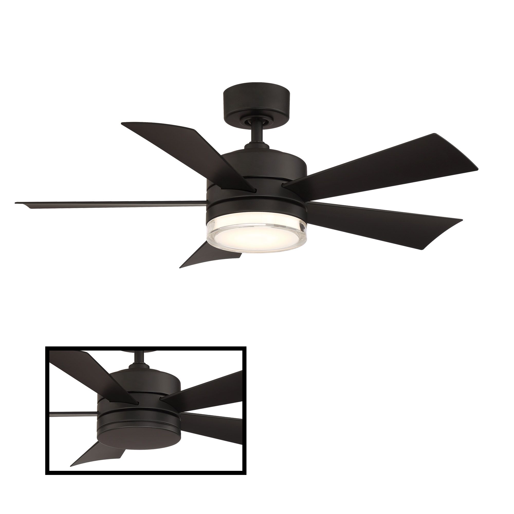 Image 2 42" Modern Forms Wynd Matte Black LED Smart Indoor/Outdoor Ceiling Fan more views