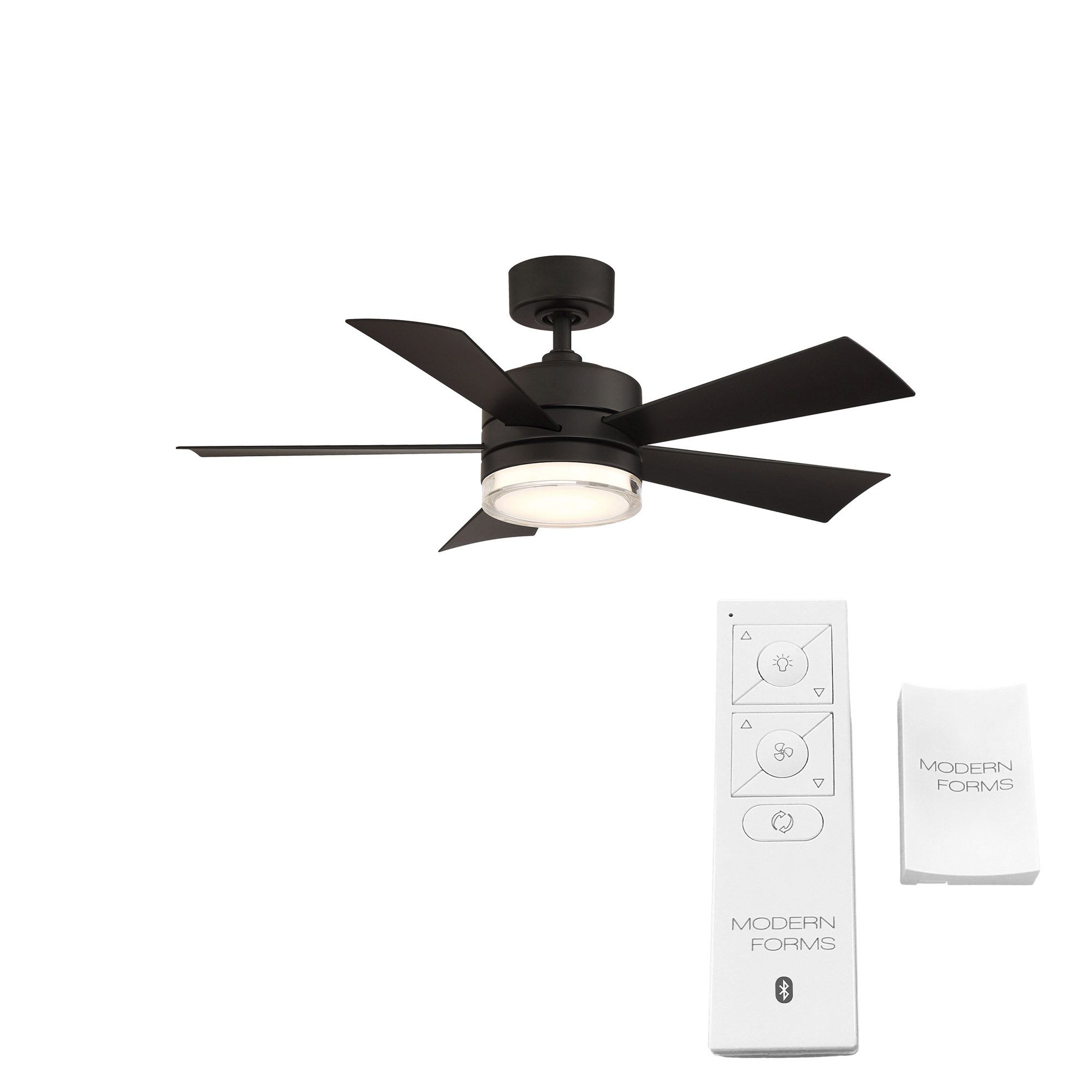 42" Modern Forms Wynd Matte Black LED Wet Smart Ceiling Fan