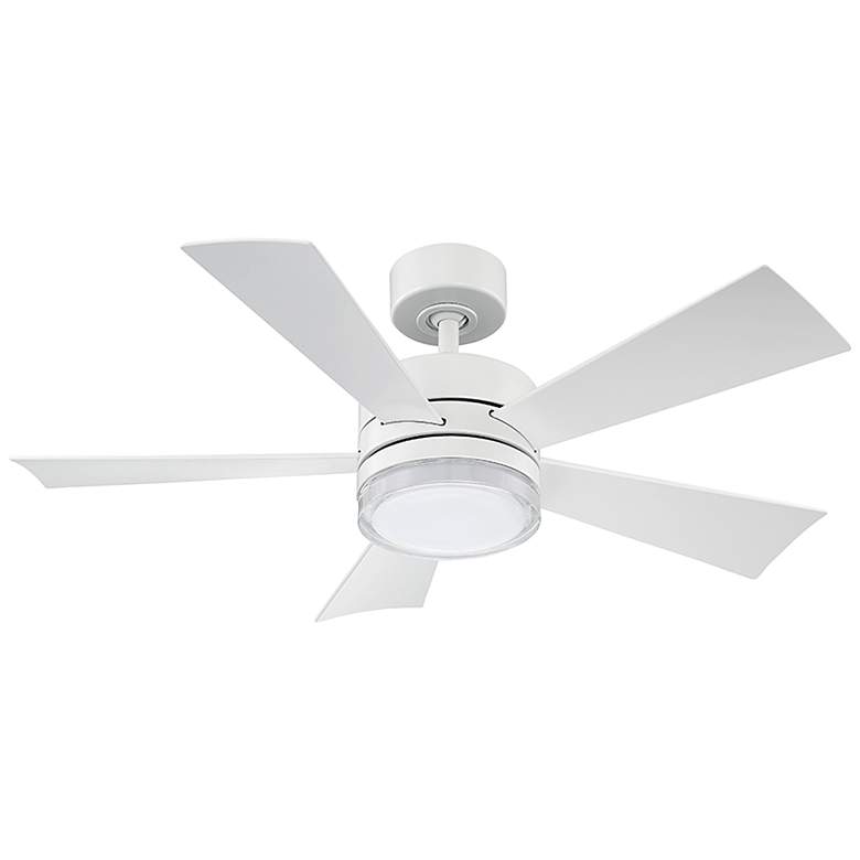Image 1 42 inch Modern Forms Wynd Matte White 2700K LED Smart Ceiling Fan