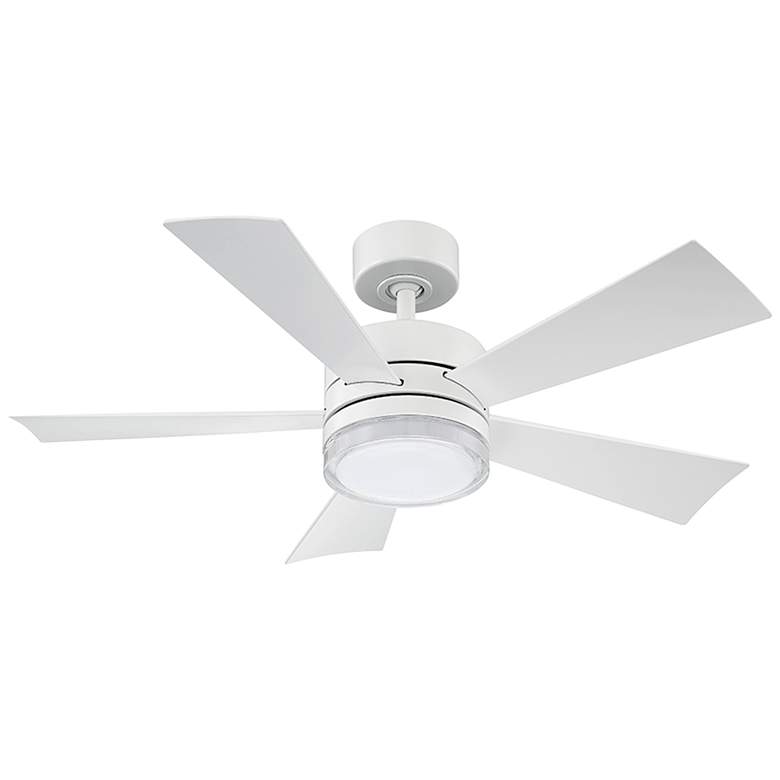 Image 1 42 inch Modern Forms Wynd Matte White 3500K LED Smart Ceiling Fan