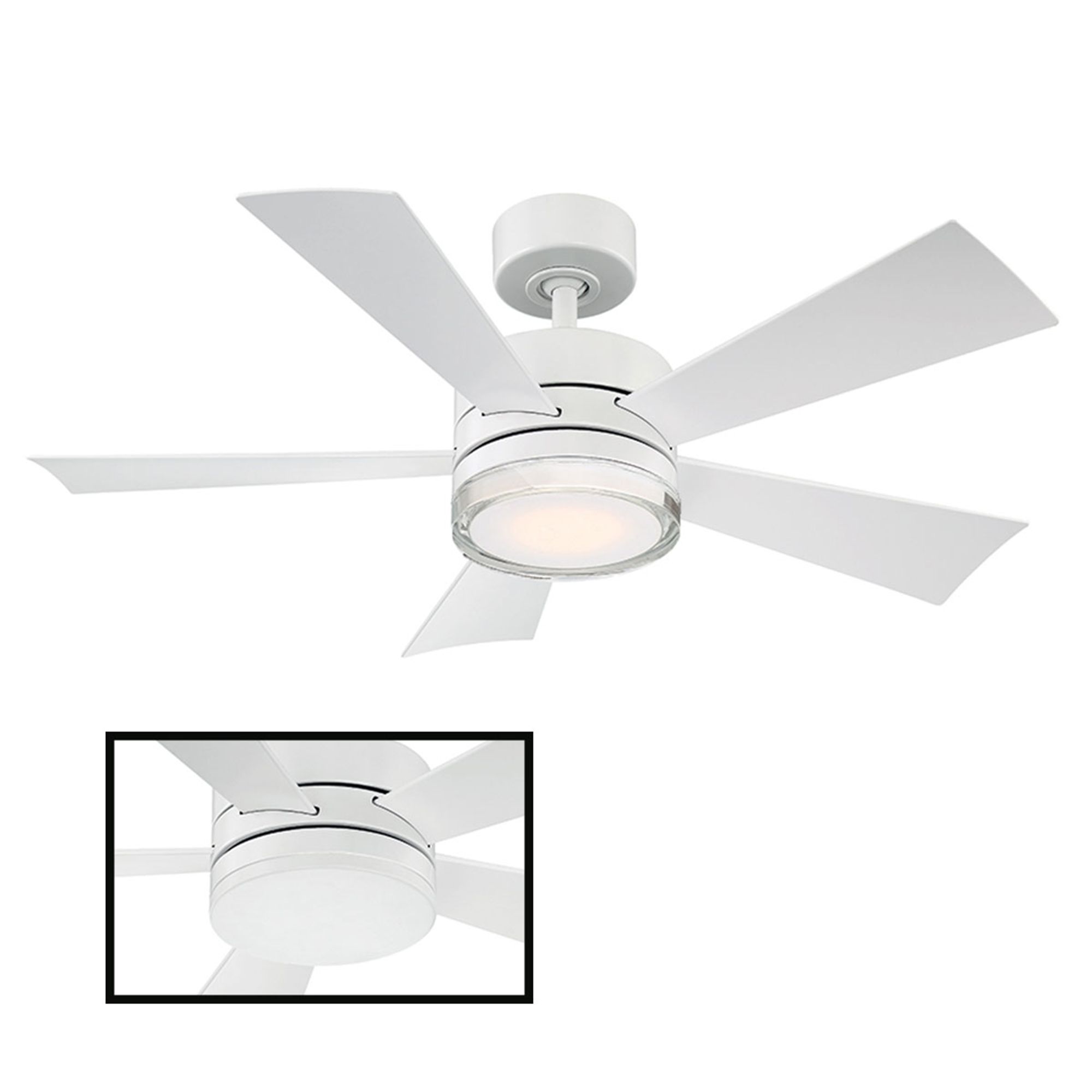 Image 2 42" Modern Forms Wynd Matte White LED Smart Indoor/Outdoor Ceiling Fan more views