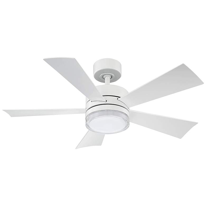 Image 2 42 inch Modern Forms Wynd Matte White LED Wet Smart Ceiling Fan