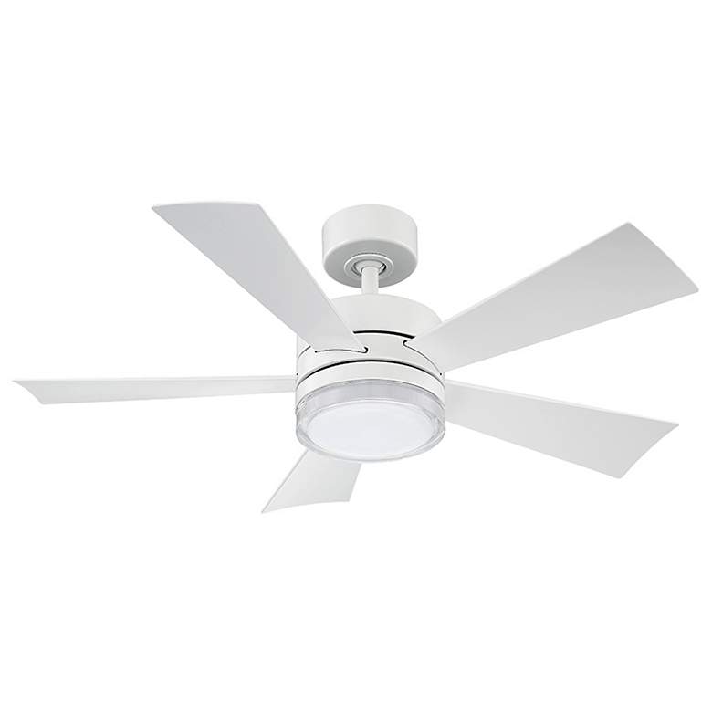 Image 2 42 inch Modern Forms Wynd Matte White LED Wet Smart Ceiling Fan