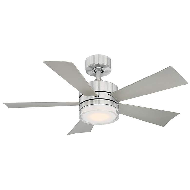 Image 1 42" Modern Forms Wynd Stainless Steel LED Smart Ceiling Fan
