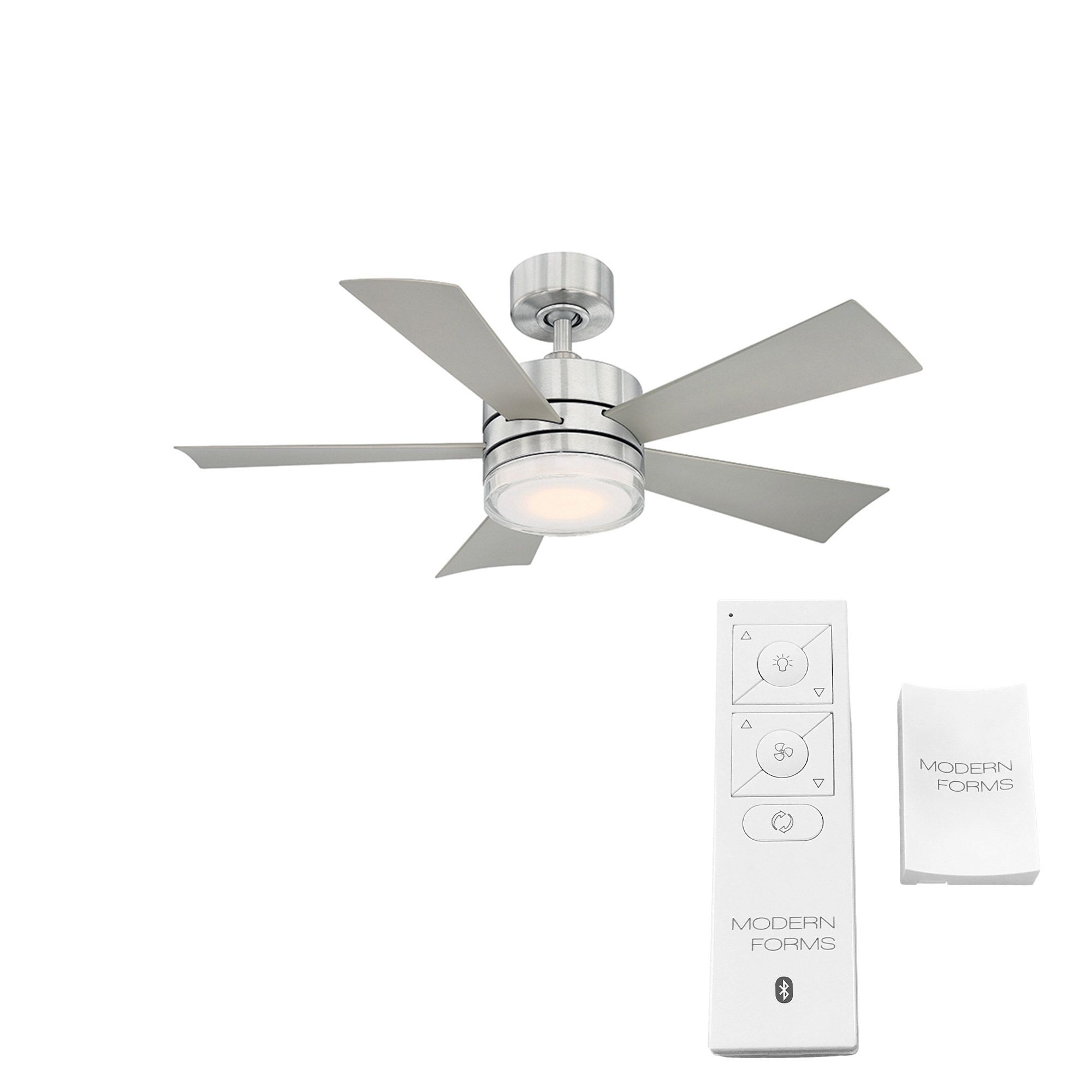 42" Modern Forms Wynd Stainless Steel LED Smart Ceiling Fan