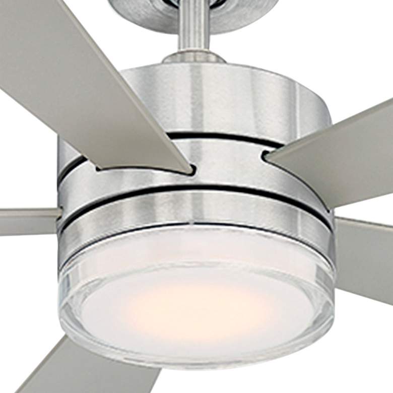 Image 3 42 inch Modern Forms Wynd Stainless Steel LED Wet Smart Ceiling Fan more views