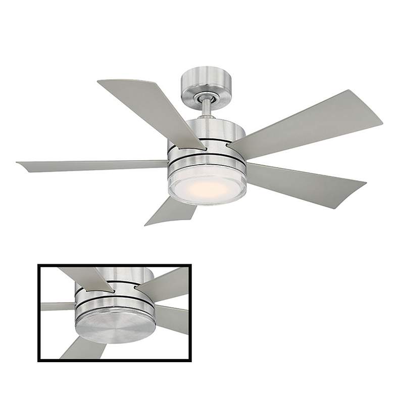 Image 3 42 inch Modern Forms Wynd Stainless Steel LED Wet Smart Ceiling Fan more views