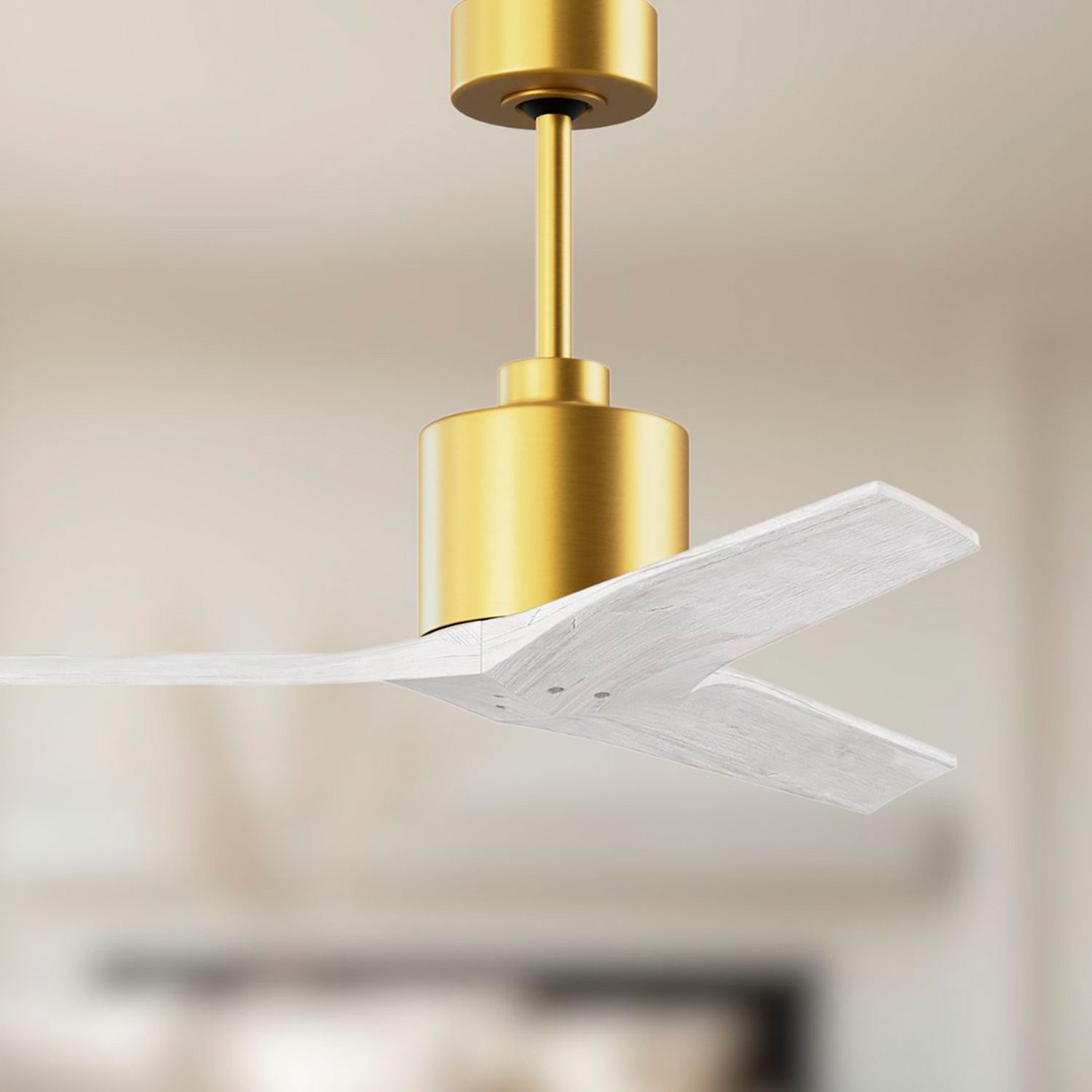 Image 4 42" Mollywood Brushed Brass and White 3-Blade Ceiling Fan more views