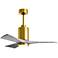 42" Patricia-3 Brushed Brass and Barn Wood LED Ceiling Fan