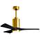 42" Patricia-3 Brushed Brass and Black LED Ceiling Fan