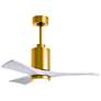 1_42" Patricia-3 Brushed Brass and Matte White LED Ceiling Fan
