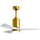 42" Patricia-3 Brushed Brass and Matte White LED Ceiling Fan