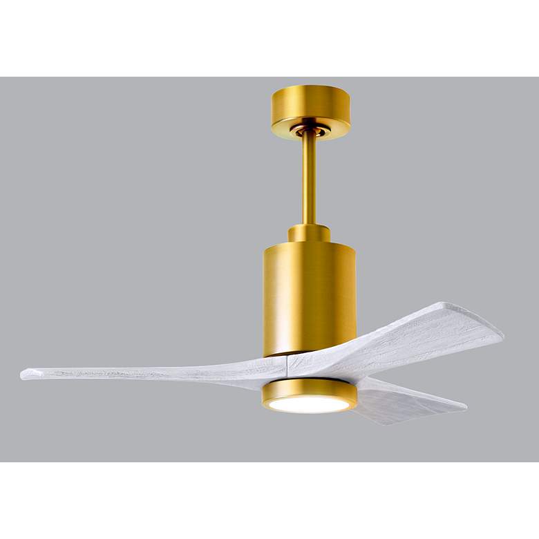 Image 4 42" Patricia-3 Brushed Brass and Matte White LED Ceiling Fan more views