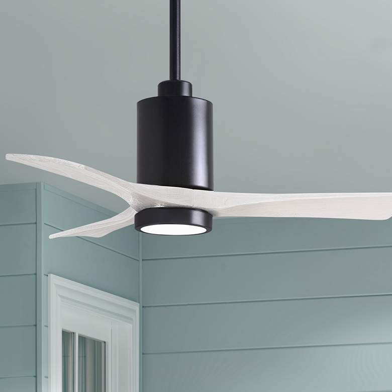 Image 1 42" Patricia-3 Matte Black LED Ceiling Fan with White Blades