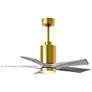1_42" Patricia-5 Brushed Brass and Barn Wood LED Ceiling Fan