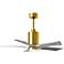 42" Patricia-5 Brushed Brass and Barn Wood LED Ceiling Fan