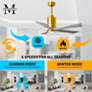 7_42" Patricia-5 Brushed Brass and Barn Wood LED Ceiling Fan more views