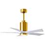 1_42" Patricia-5 Brushed Brass and White LED Ceiling Fan