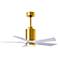 42" Patricia-5 Brushed Brass and White LED Ceiling Fan