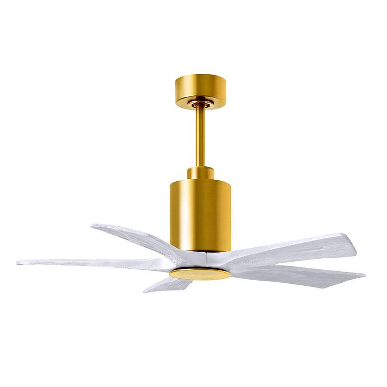 Image 2 42" Patricia-5 Brushed Brass and White LED Ceiling Fan more views