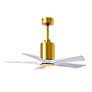 2_42" Patricia-5 Brushed Brass and White LED Ceiling Fan more views