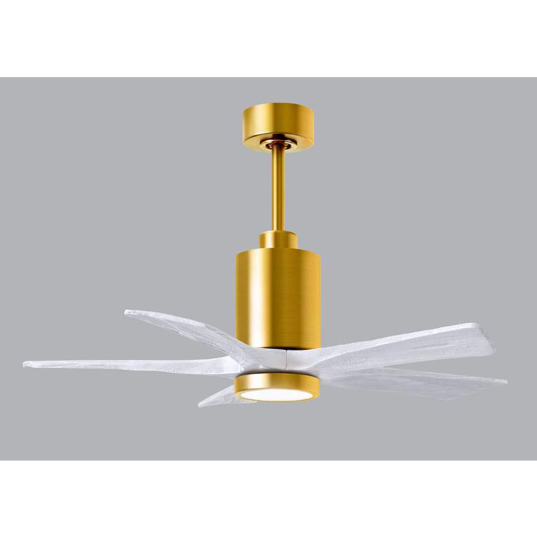 Image 4 42" Patricia-5 Brushed Brass and White LED Ceiling Fan more views