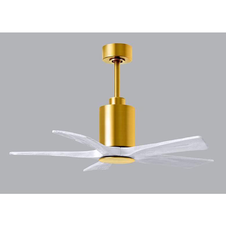 Image 5 42" Patricia-5 Brushed Brass and White LED Ceiling Fan more views