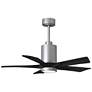 42" Patricia-5 Brushed Nickel and Black LED Ceiling Fan