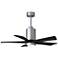 42" Patricia-5 Brushed Nickel and Black LED Ceiling Fan