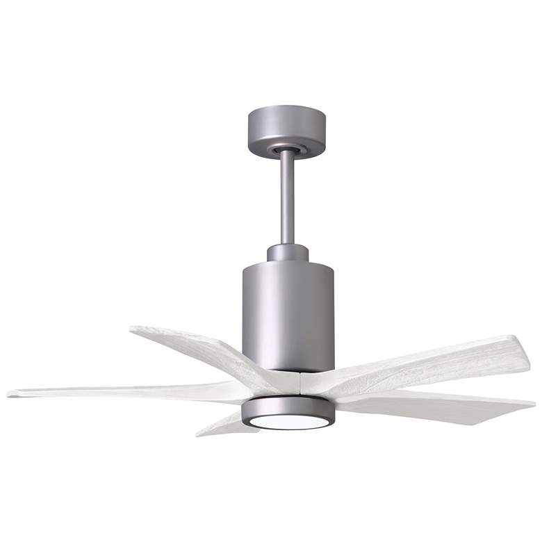 Image 1 42" Patricia-5 Brushed Nickel and White LED Ceiling Fan