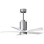 42" Patricia-5 Brushed Nickel and White LED Ceiling Fan