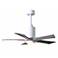 42" Patricia-5 Gloss White and Barn Wood LED Ceiling Fan