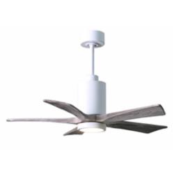 42" Patricia-5 Gloss White and Barn Wood LED Ceiling Fan