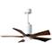 42" Patricia-5 Gloss White LED Ceiling Fan w/ Walnut Blades