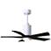 42" Patricia-5 Gloss White LED Ceiling Fan with Black Blades
