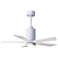 42" Patricia-5 Gloss White LED Ceiling Fan with White Blades