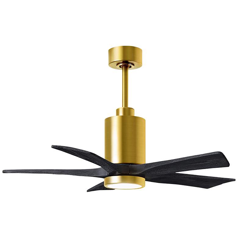 Image 1 42 inch Patricia-5 LED Brass and Black Five Blade Ceiling Fan