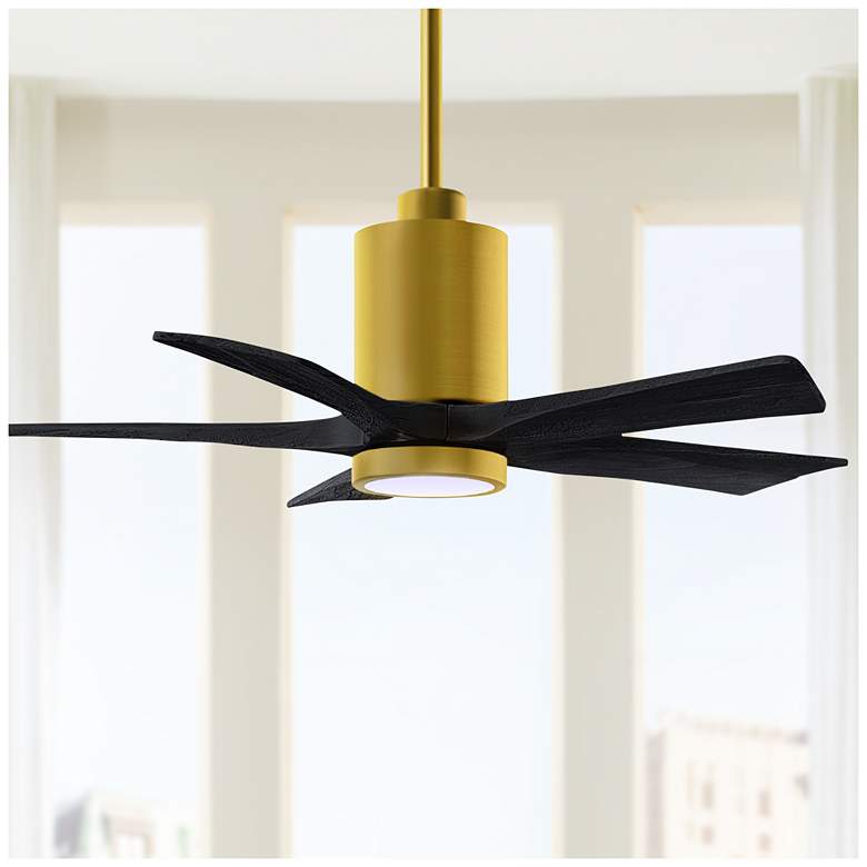 Image 1 42" Patricia-5 LED Brass and Black Five Blade Ceiling Fan