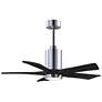 42" Patricia-5 Polished Chrome and Black LED Ceiling Fan