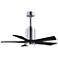 42" Patricia-5 Polished Chrome and Black LED Ceiling Fan