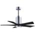 42" Patricia-5 Polished Chrome and Black LED Ceiling Fan