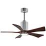1_42" Patricia-5 Polished Chrome and Walnut LED Ceiling Fan