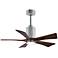 42" Patricia-5 Polished Chrome and Walnut LED Ceiling Fan