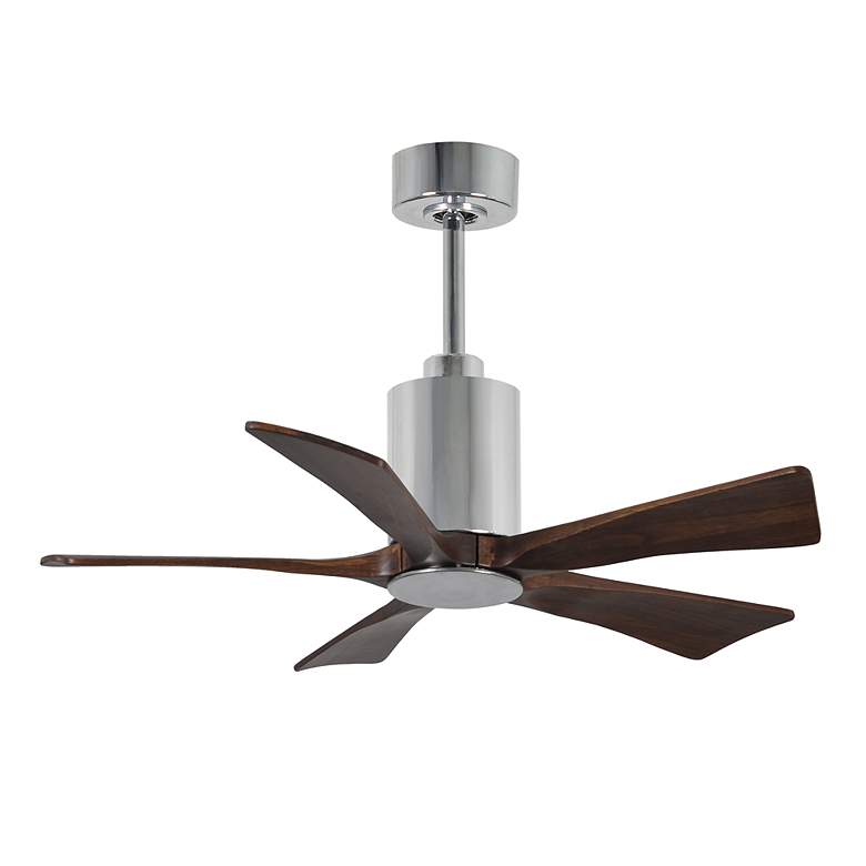 Image 2 42" Patricia-5 Polished Chrome and Walnut LED Ceiling Fan more views