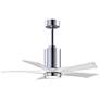 42" Patricia-5 Polished Chrome and White LED Ceiling Fan