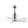 42" Patricia-5 Polished Chrome and White LED Ceiling Fan
