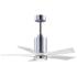 42" Patricia-5 Polished Chrome and White LED Ceiling Fan