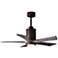 42" Patricia-5 Textured Bronze and Barn Wood LED Ceiling Fan