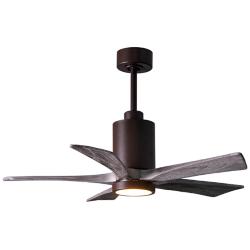 42" Patricia-5 Textured Bronze and Barn Wood LED Ceiling Fan