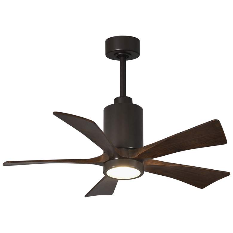 Image 1 42" Patricia-5 Textured Bronze and Walnut LED Ceiling Fan